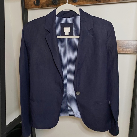 NWOT a new day linen blend Navy Blazer, Size 2 - Picture 2 of 2